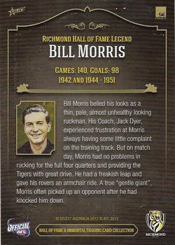 2013 Richmond Hall of Fame and Immortal Trading Card Collection #26 Bill Morris Back